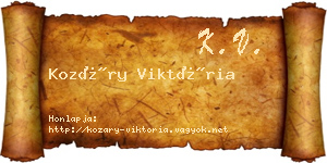 Kozáry Viktória névjegykártya