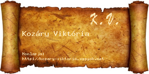 Kozáry Viktória névjegykártya